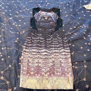 purple floral patterned dress